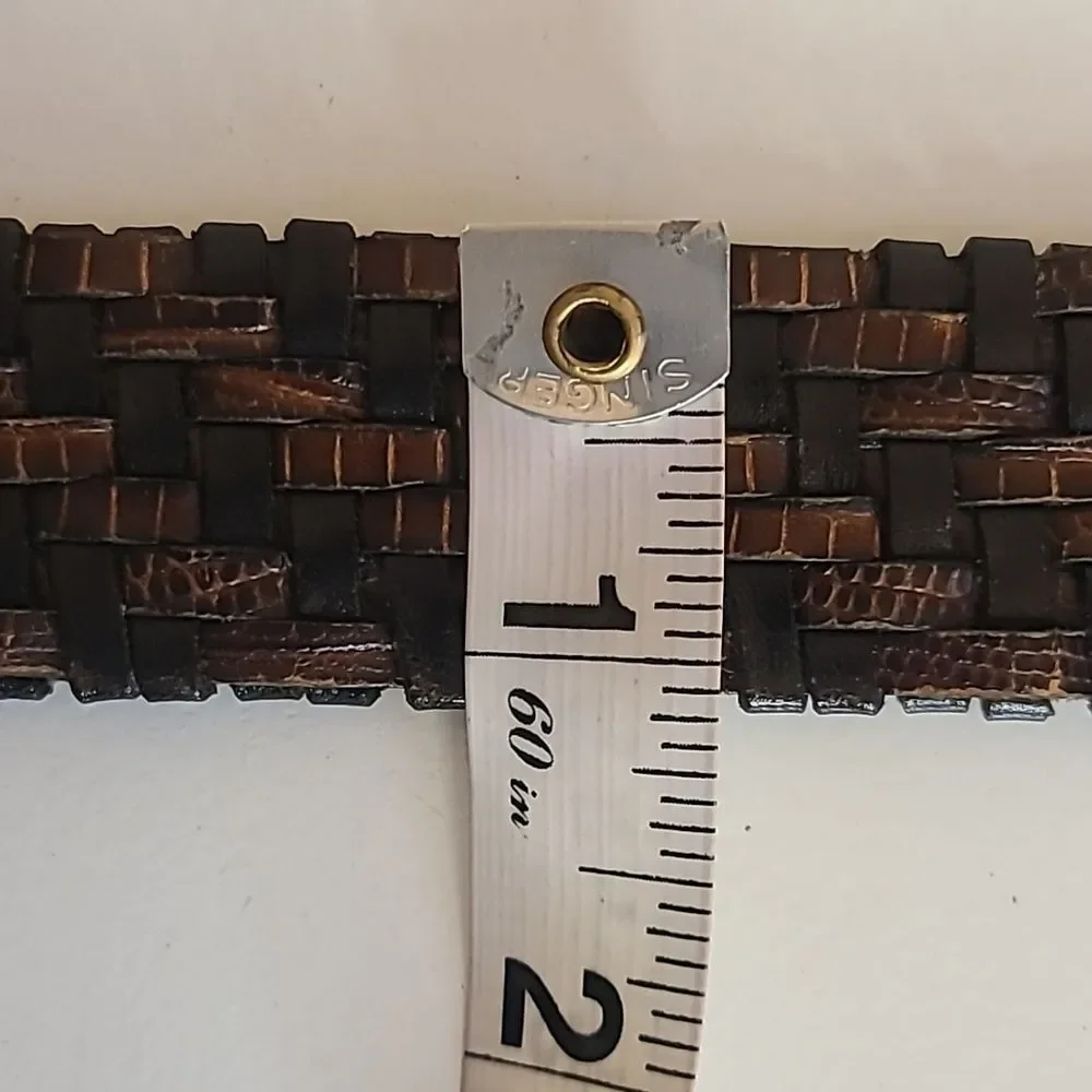 Brighton Dark Brown Braided Woven Leather Belt Men's Size 40